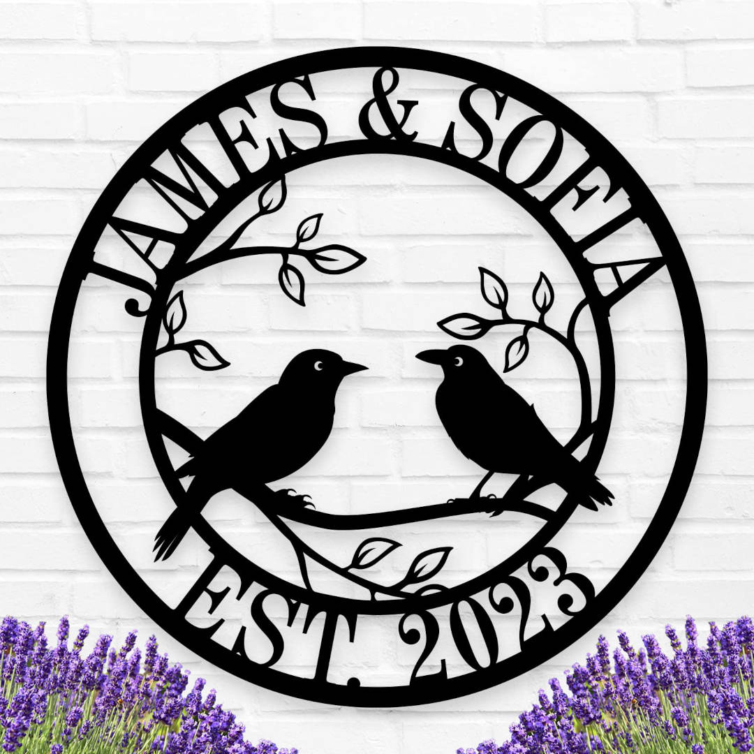 Bird Couple Metal Sign Main image