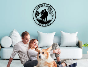 Romantic Couple Metal Sign