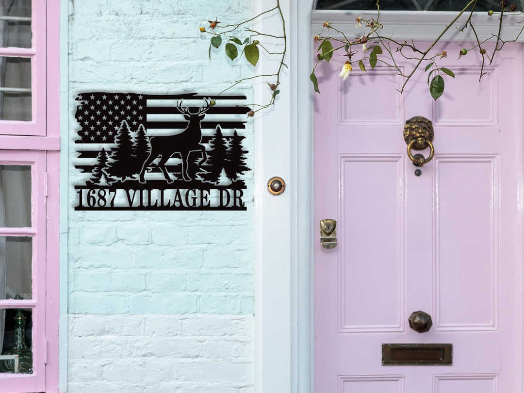 Custom Flag Address Sign
