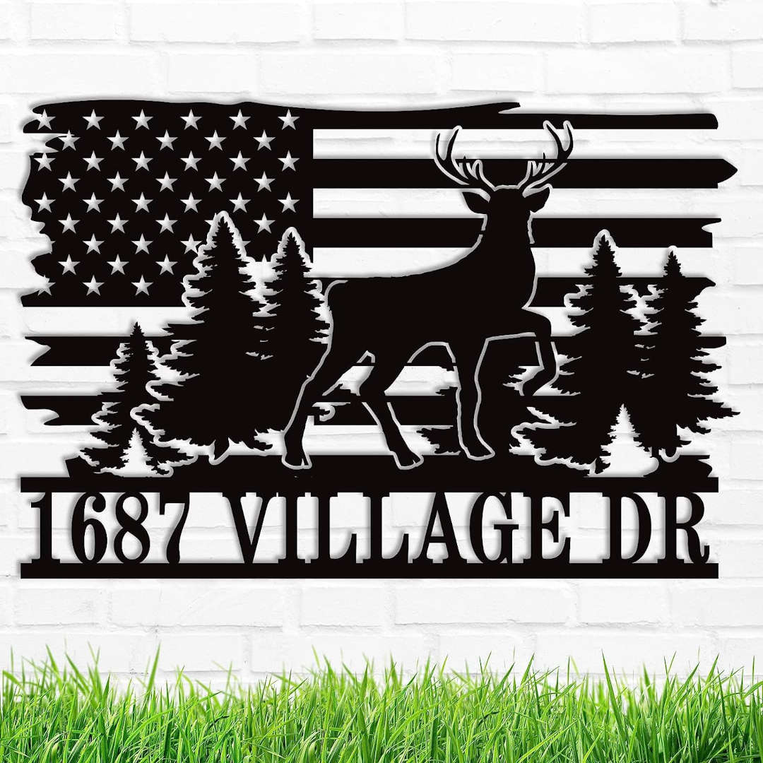 Custom Flag Address Sign
