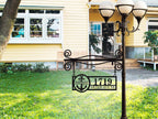 Custom anchor address metal sign with family name Johnson, house number 1719, and street name Artesi Avenue for coastal home décor
