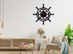 Personalized Nautical Ships Wheel Coordinates Metal Clock