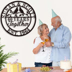 Custom Lovebirds Years Together Anniversary Metal Sign