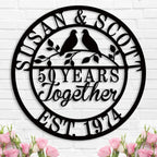 Custom Lovebirds Years Together Anniversary Metal Sign