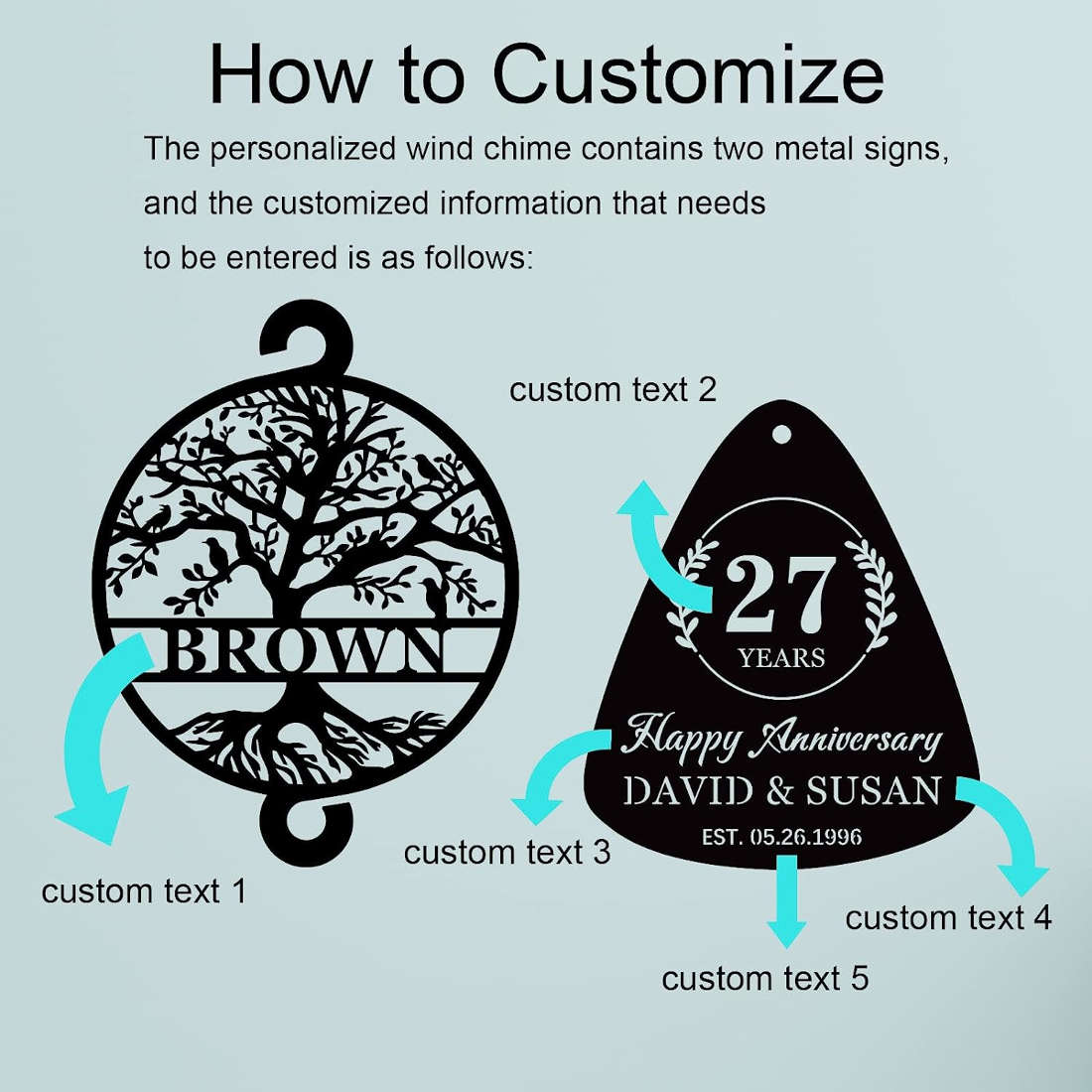 Custom Anniversary Wind Chime Secondary image