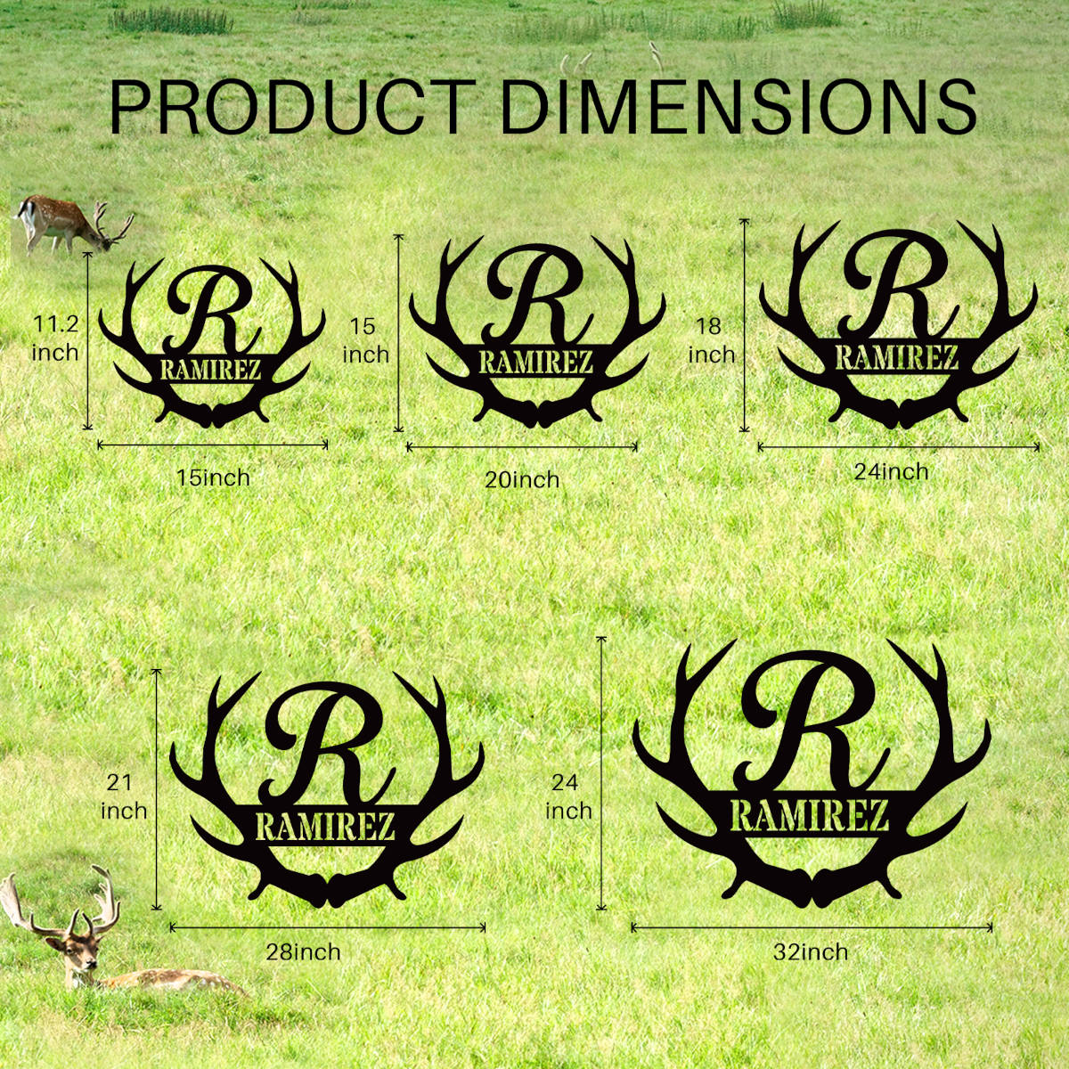 Custom Antler Monogram Name Sign