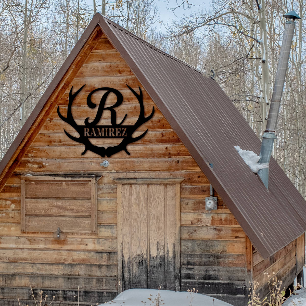 Custom Antler Monogram Name Sign