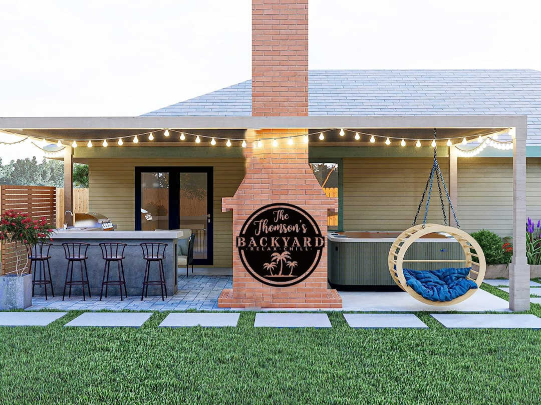 Custom Backyard Welcome Sign