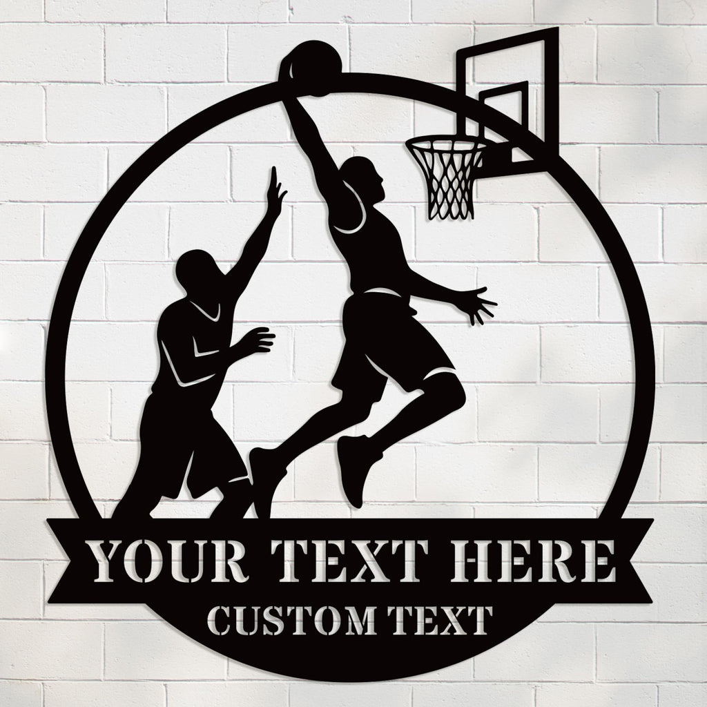 Basketball Tech Sign Custom Basketball Metal Wall Sign - Personalized Sports Room Decor ...