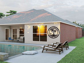 Poolside Metal Sign