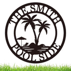Poolside Metal Sign