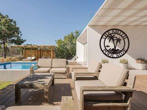 Poolside Metal Sign