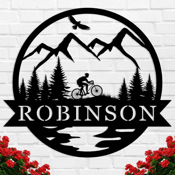 Mountain Bike Metal Sign