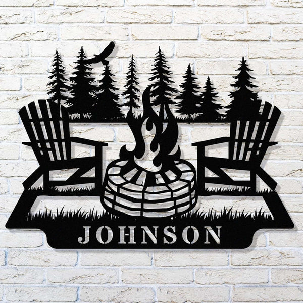Personalized Campfire Name Metal Sign
