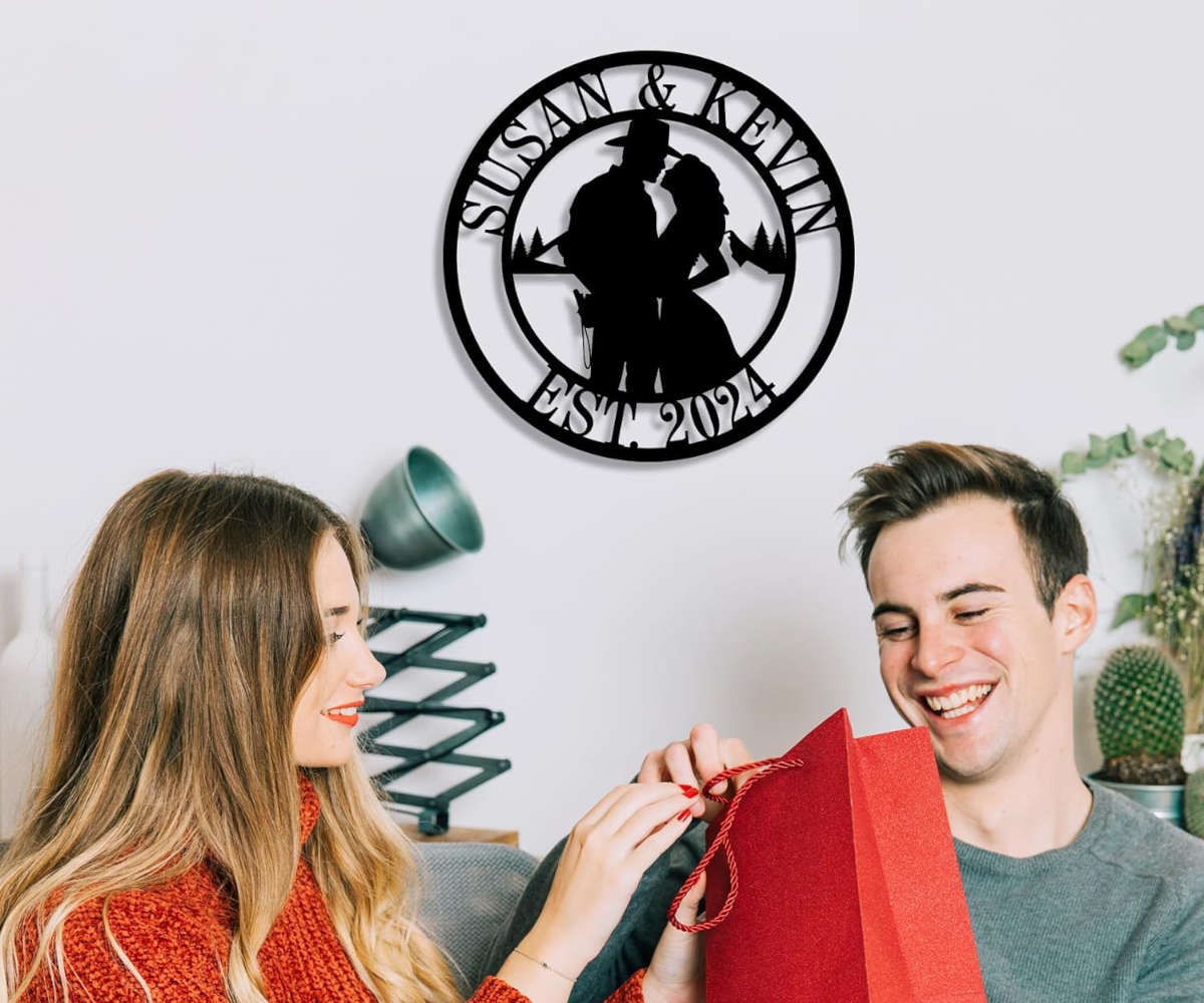 Custom Couple Silhouette Sign Secondary image