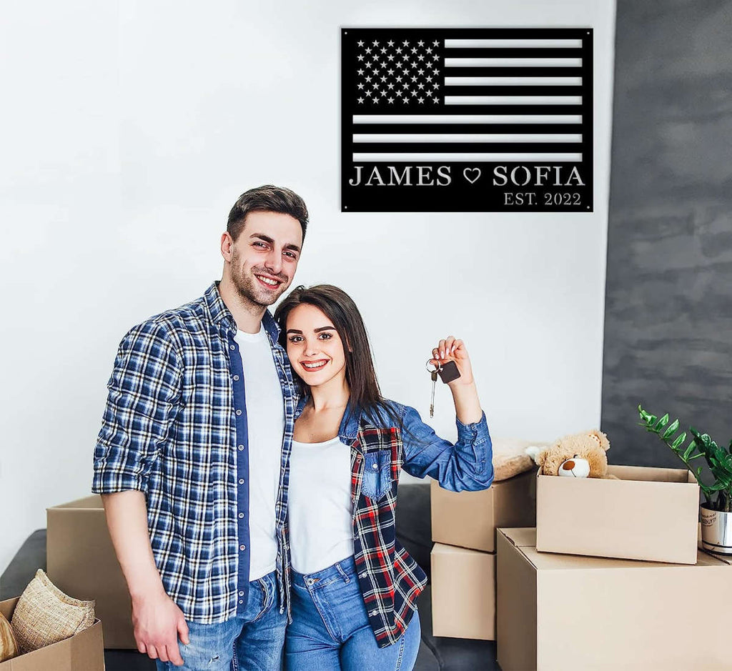 Custom Metal American Flag Sign