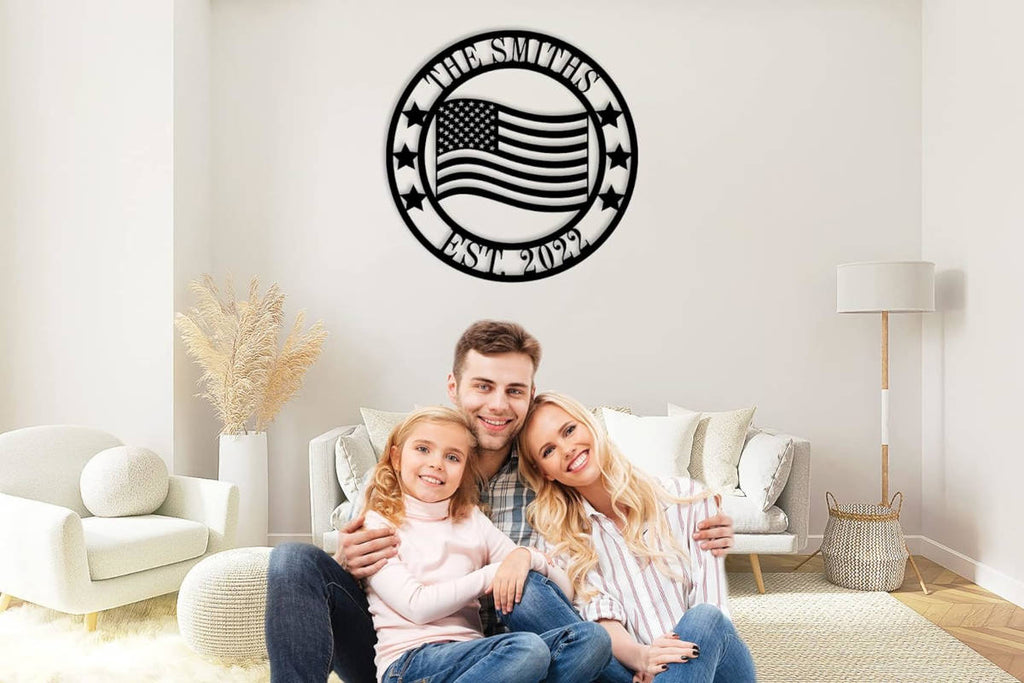 Custom American Flag Steel Decor