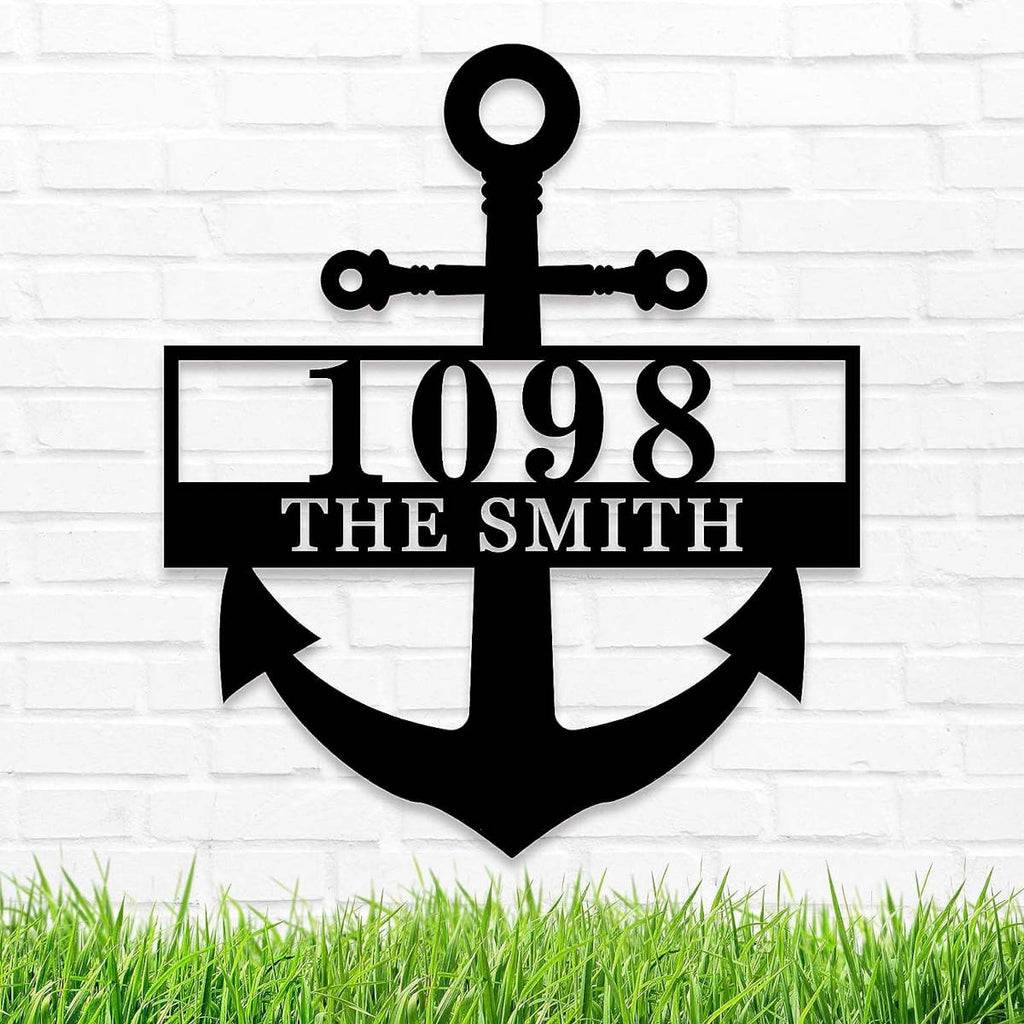 Custom Anchor Address Sign - Personalized Nautical Metal Decor – ENFODREAM