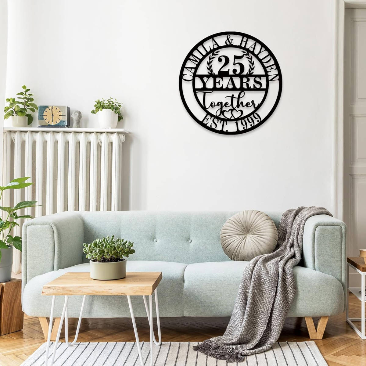 Custom Anniversary Metal Sign with your names and est date