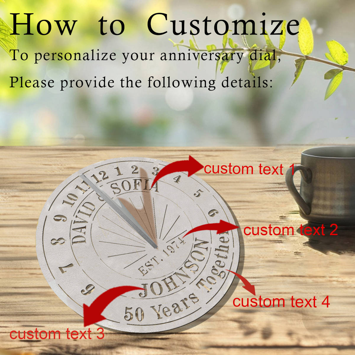 Custom Anniversary Sundial Secondary image