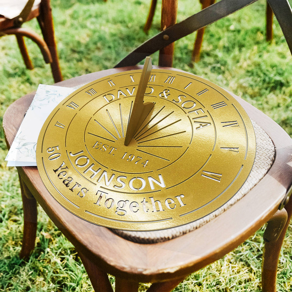 Custom Anniversary Sundial with Personalized Design for Milestones ...