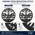 Comparison chart showing different hole placement options for personalized metal signs