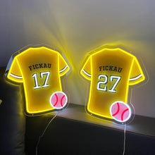 custom baseball jersey neon sign in multiple styles with personalized player name and number
