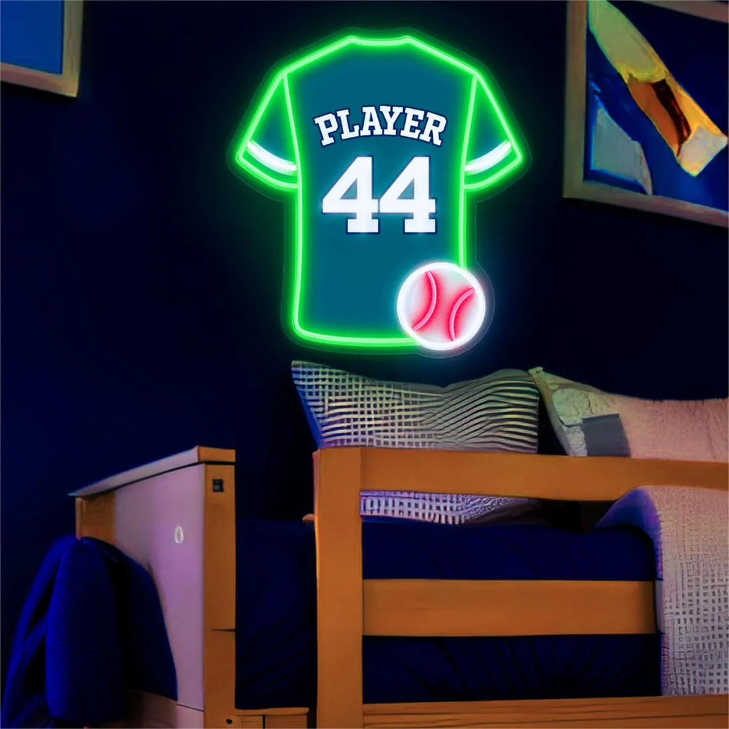 Passive Baseball Sign Custom Baseball Neon Sign with Name and Number | Personalized LED ...