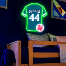 custom baseball jersey neon sign in multiple styles with personalized player name and number