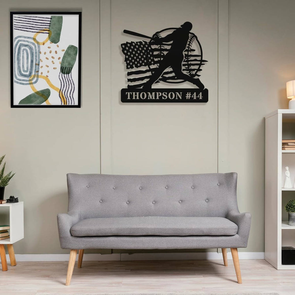 Custom Baseball Sign - Personalized Metal Wall Art for Baseball Fans ...