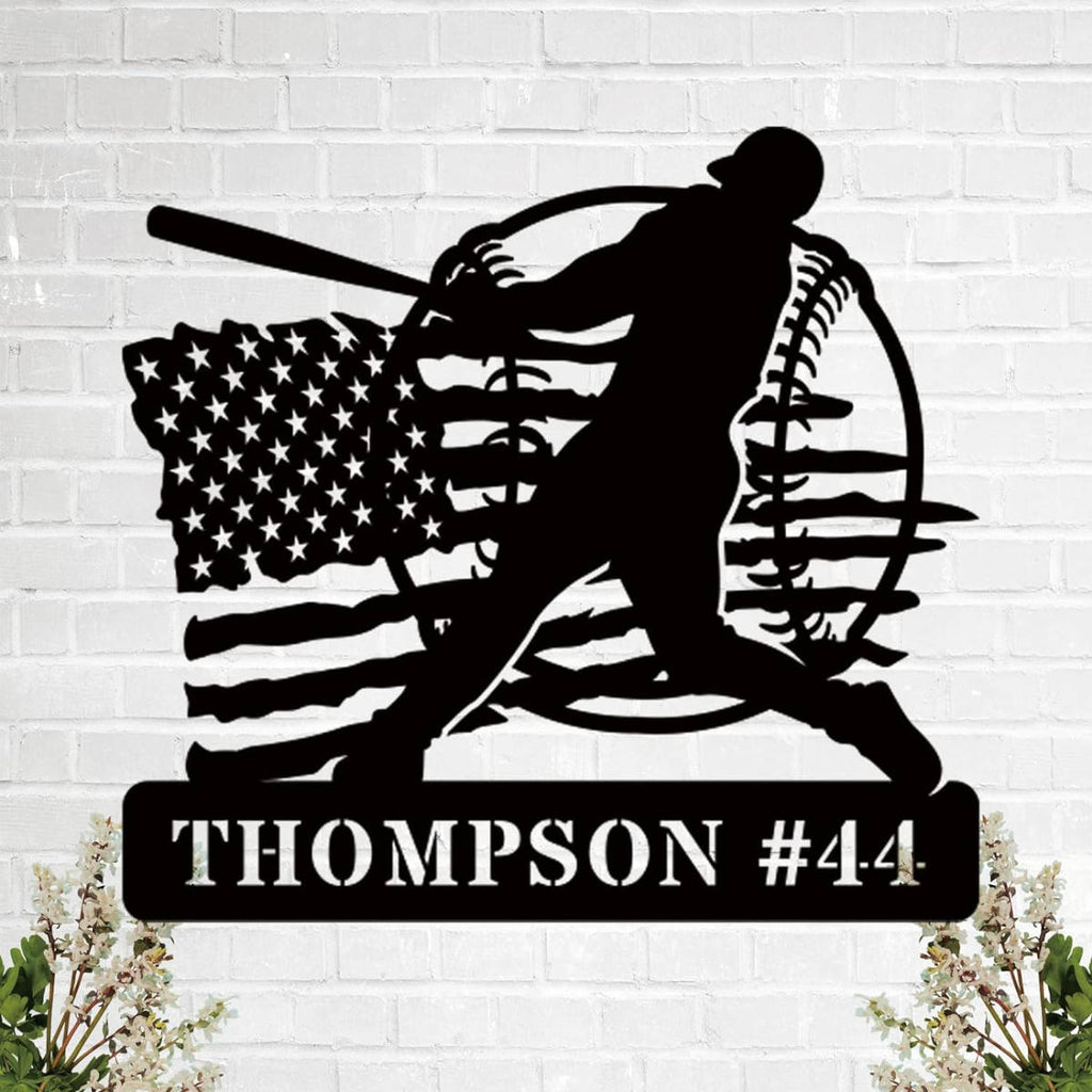 Custom Baseball Sign - Personalized Metal Wall Art for Baseball Fans ...