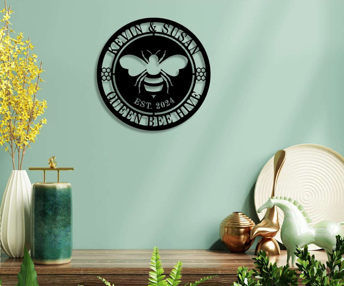 Custom Bee Metal Sign Secondary image