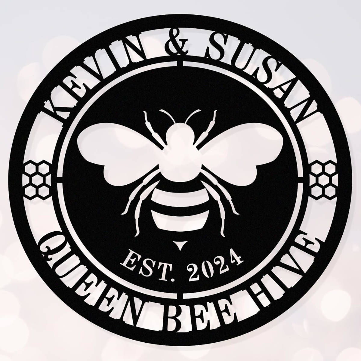 Custom Bee Metal Sign Main image