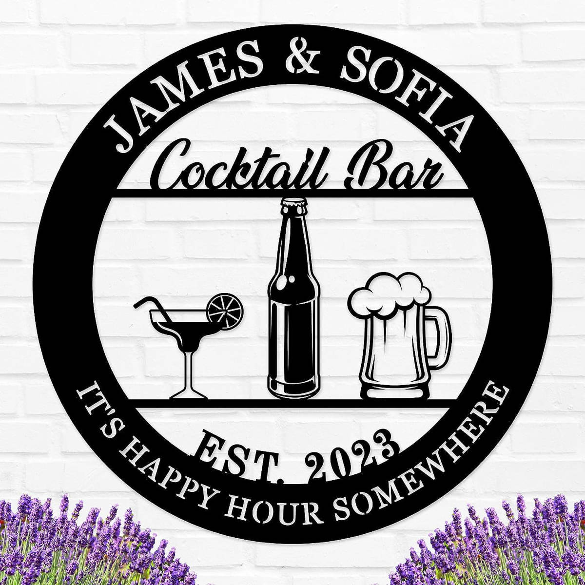 Custom Cocktail Bar Metal Sign Main image