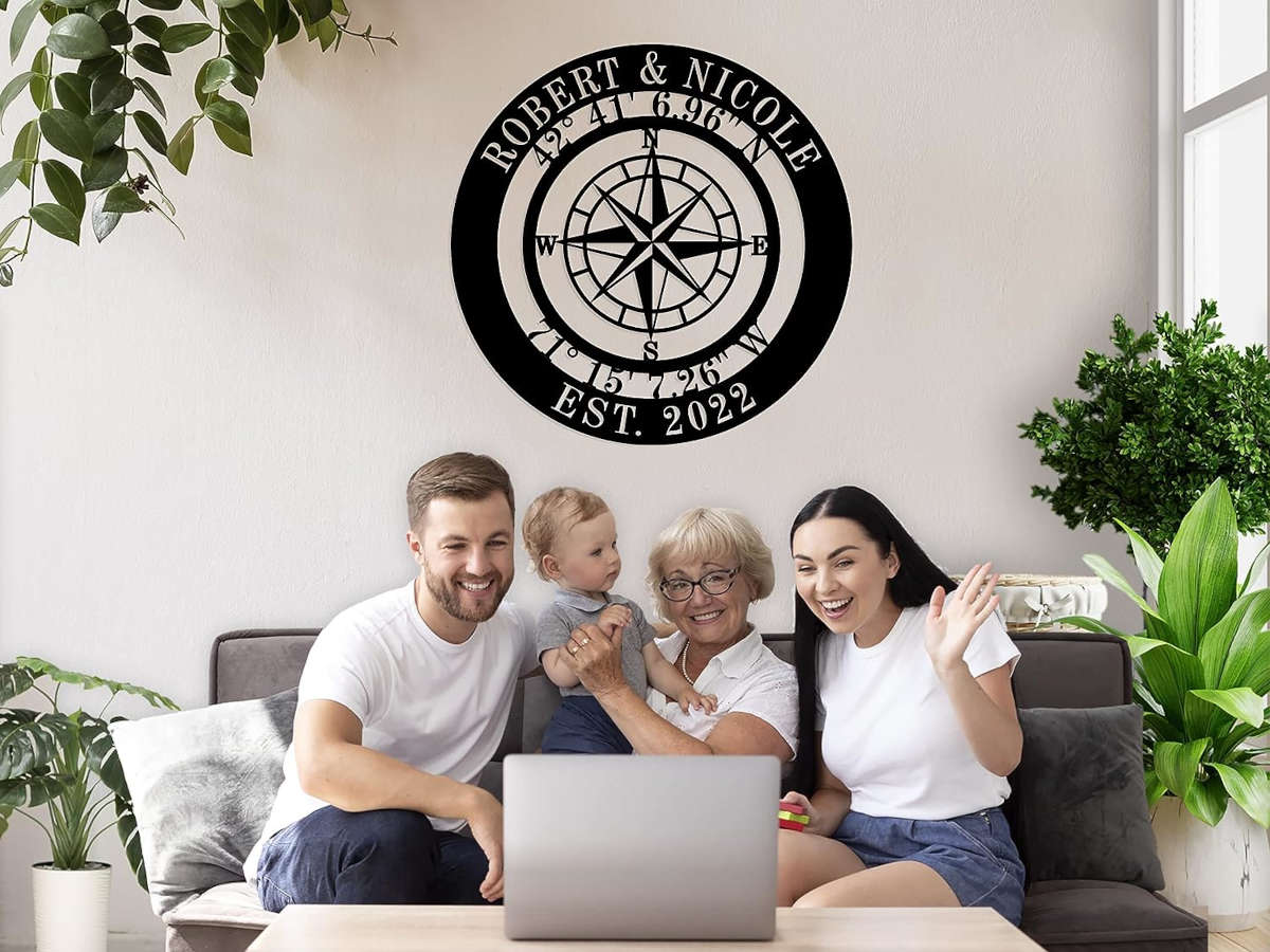 Custom Compass Coordinate Sign Secondary image