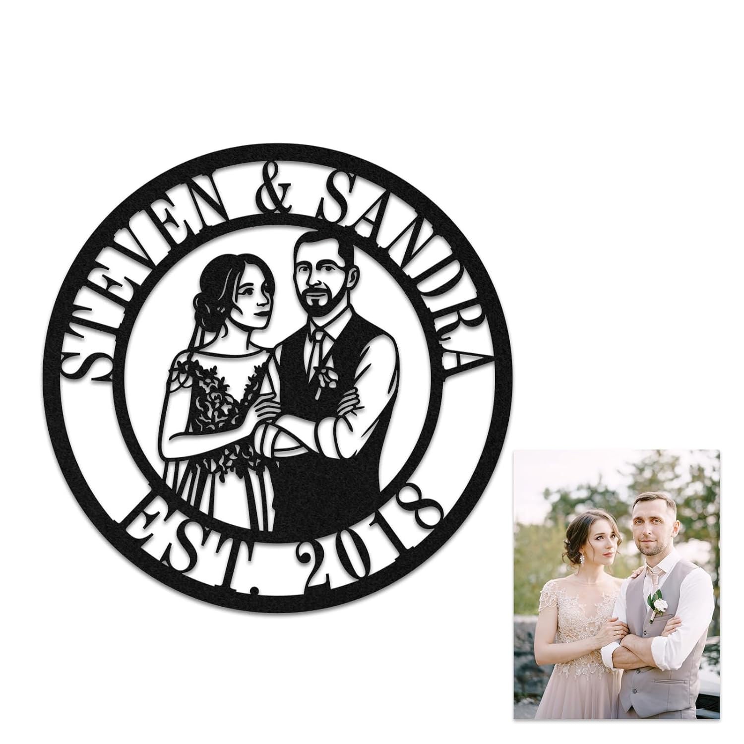 Custom Couple Metal Art Main image