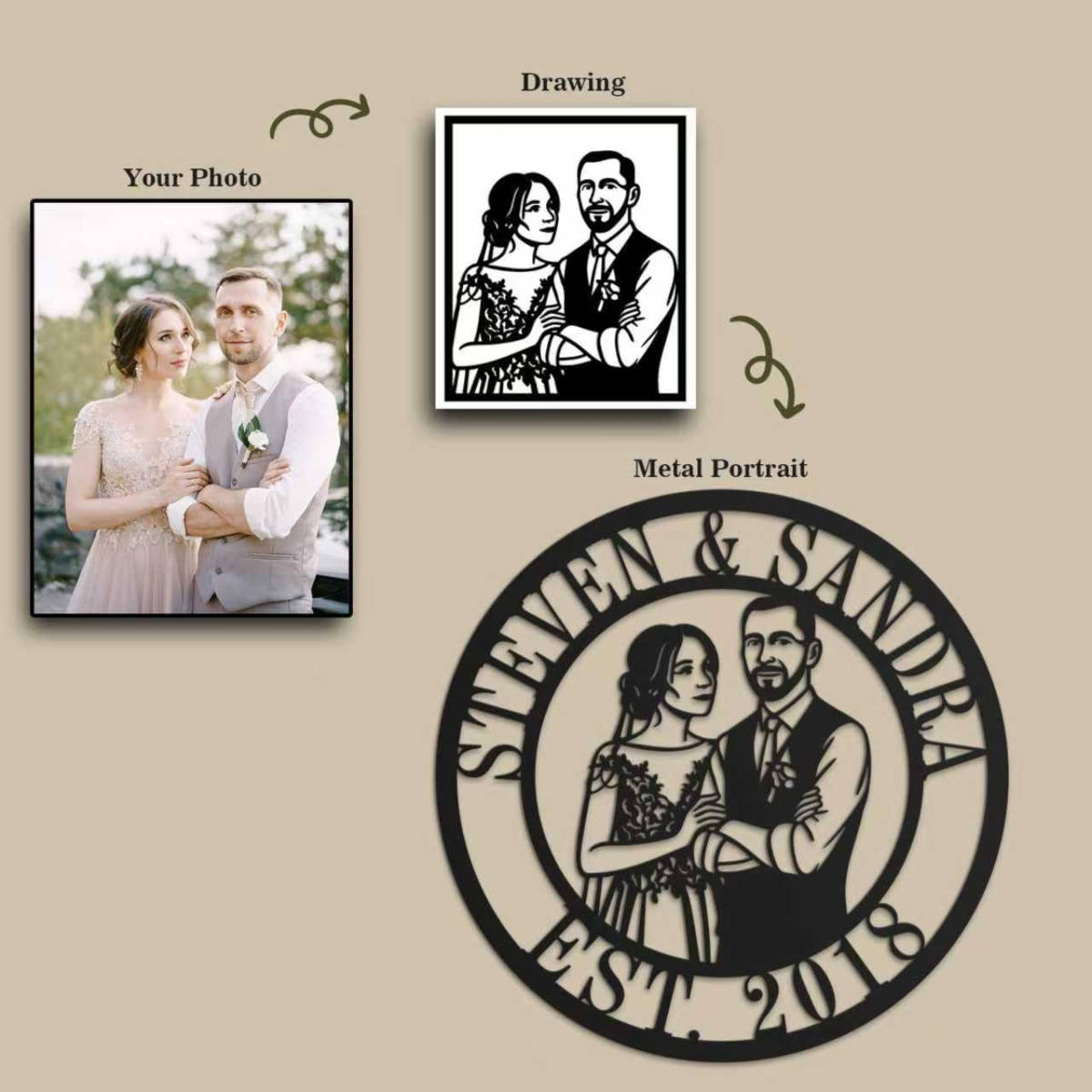 Custom Couple Metal Art