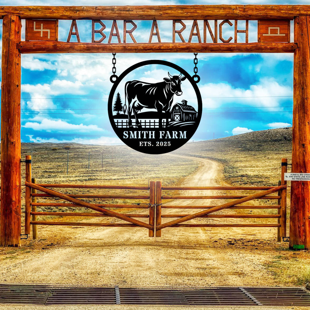 Custom Cow Farm Sign