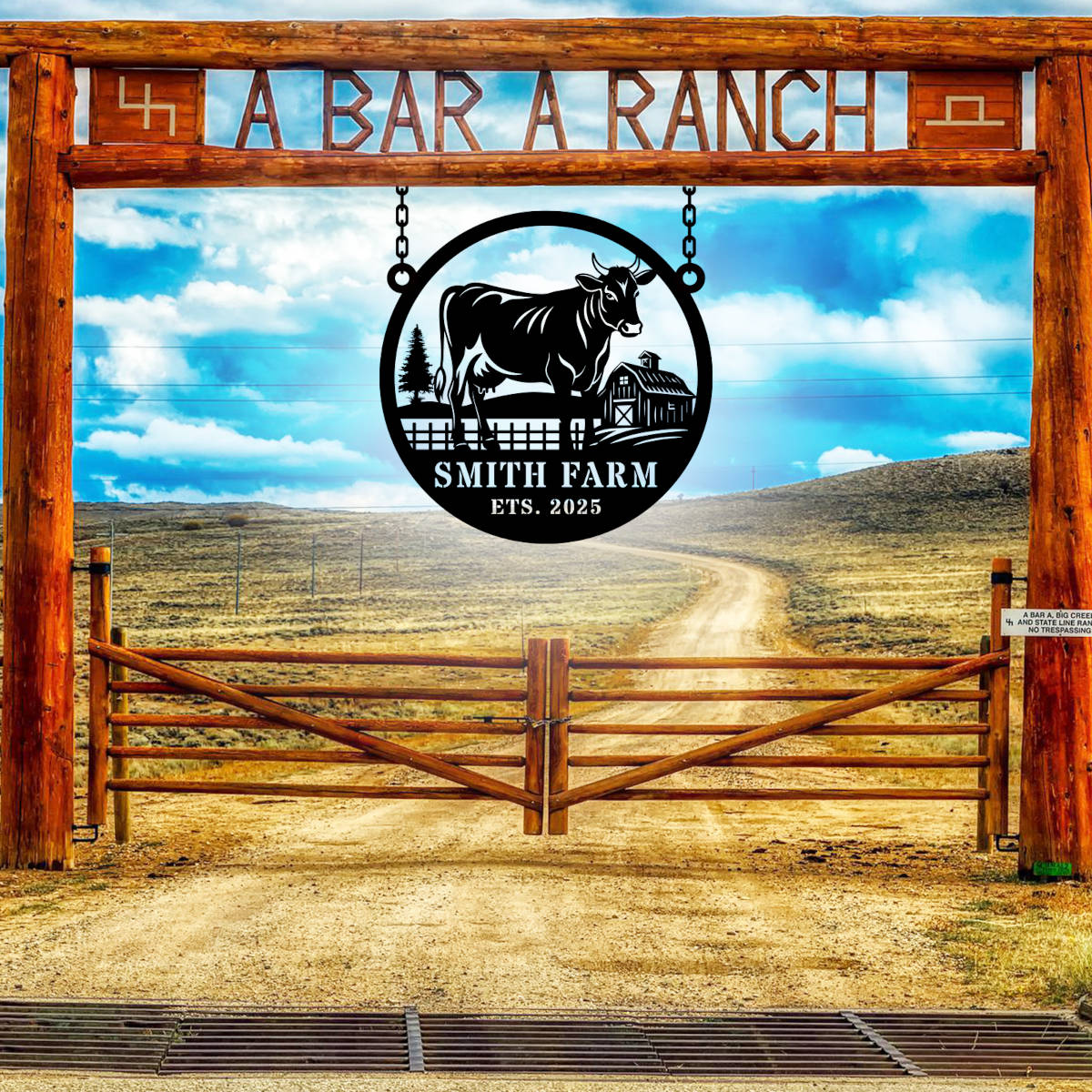 Custom Cow Farm Sign