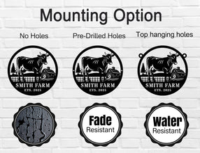 Custom Cow Farm Sign