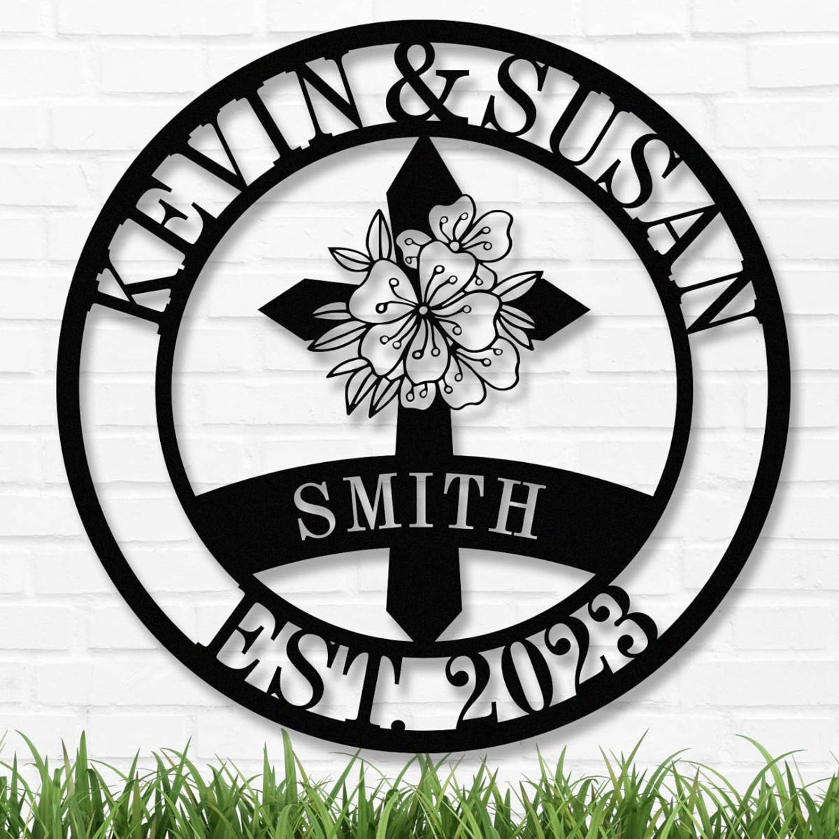 Custom Cross Family Sign Main image