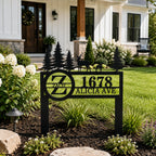 Custom Deer Metal Address Yard Sign