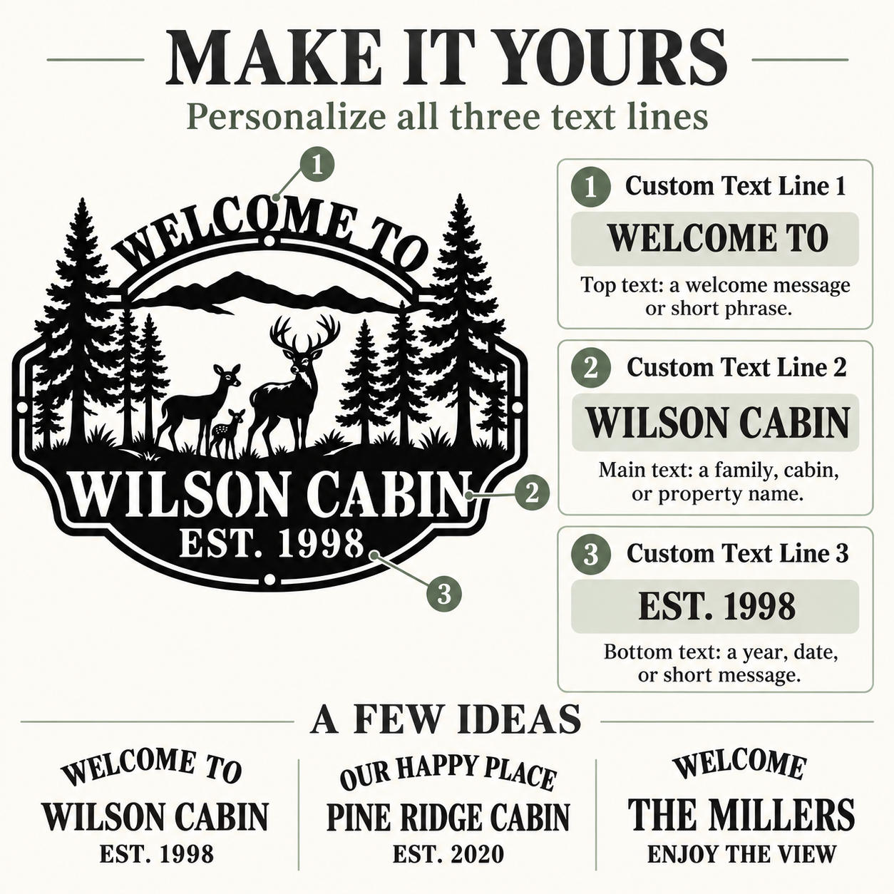Custom Metal Deer Forest Welcome Sign Secondary image