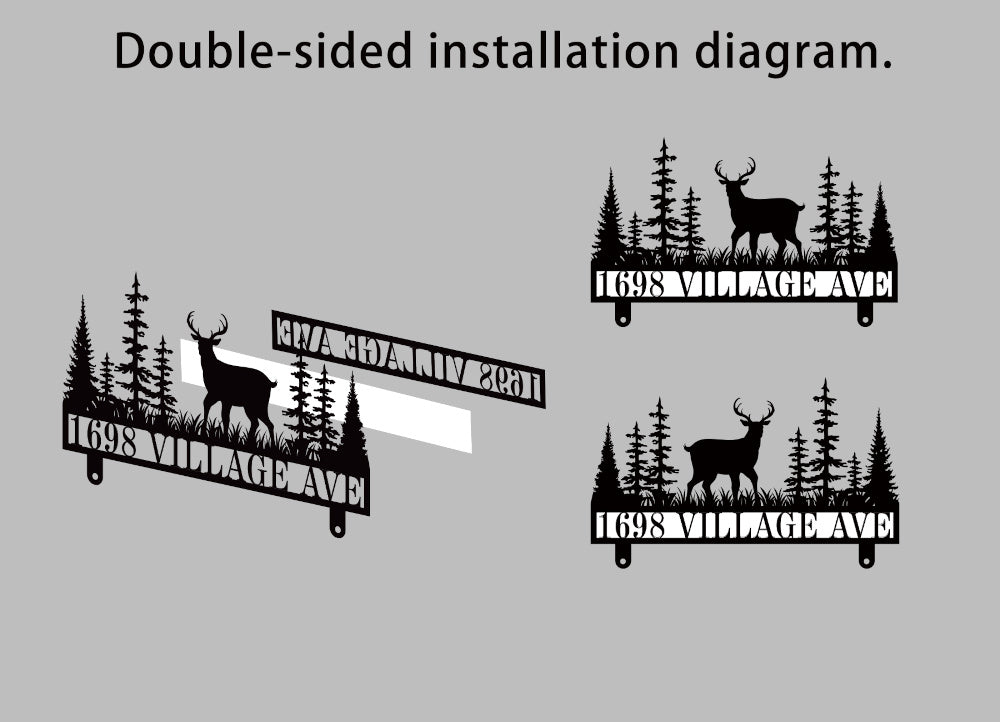 Custom Woodland Deer Stainless Steel Mailbox Sign