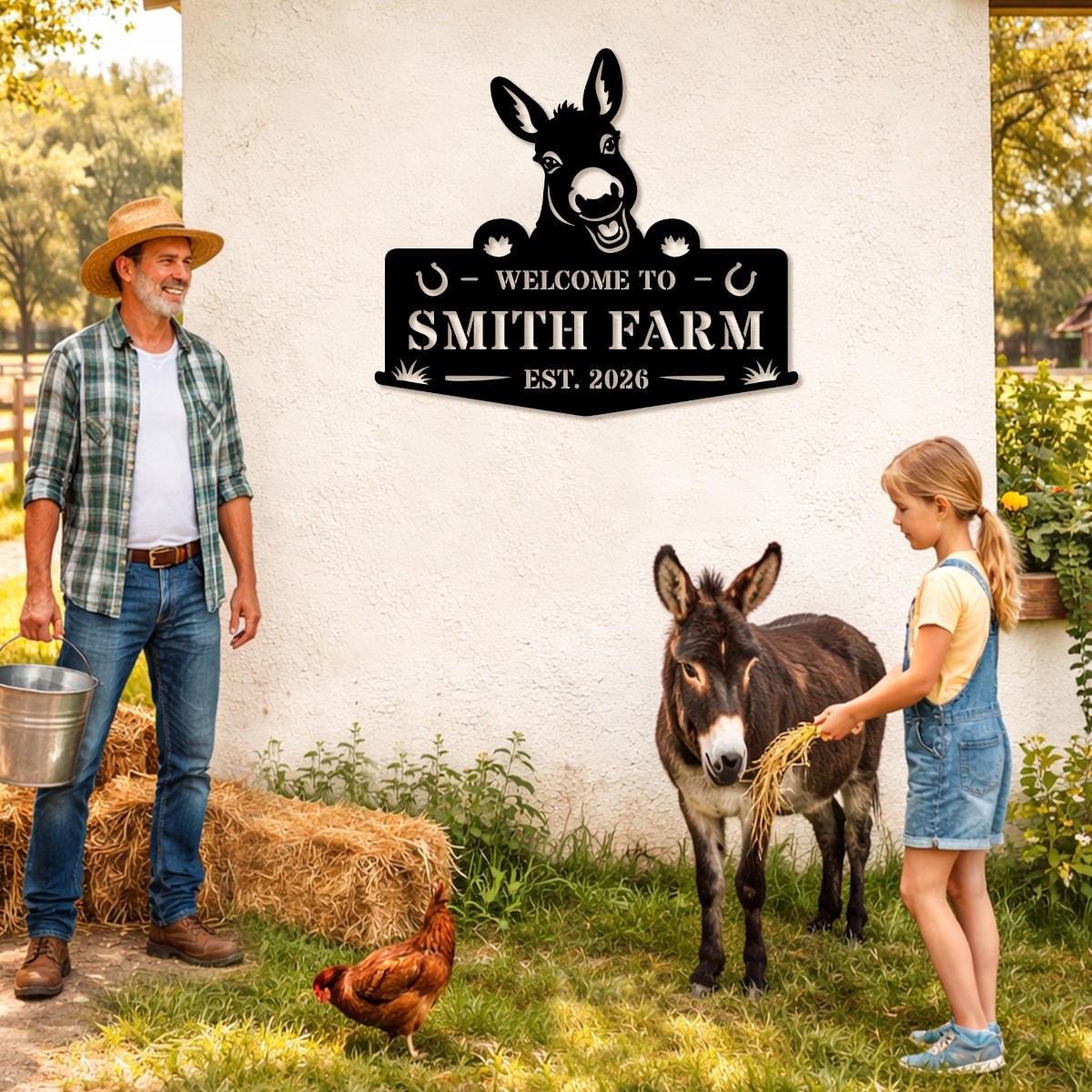 Custom Donkey Farm Metal Sign Secondary image