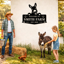 custom donkey farm metal sign with personalized name and est date rustic ranch outdoor steel decor