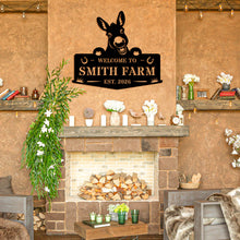custom donkey farm metal sign with personalized name and est date rustic ranch outdoor steel decor