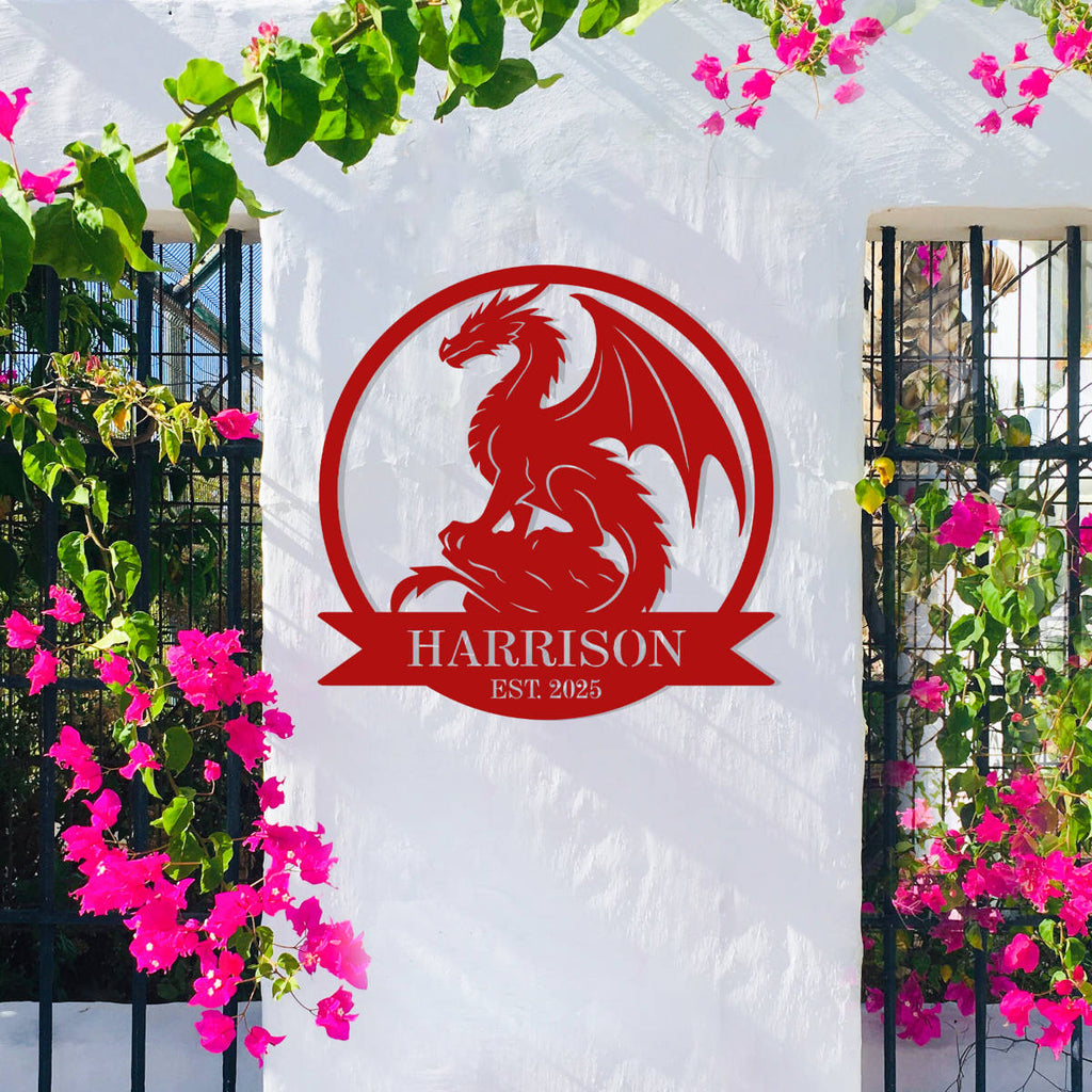 Dragon Metal Sign