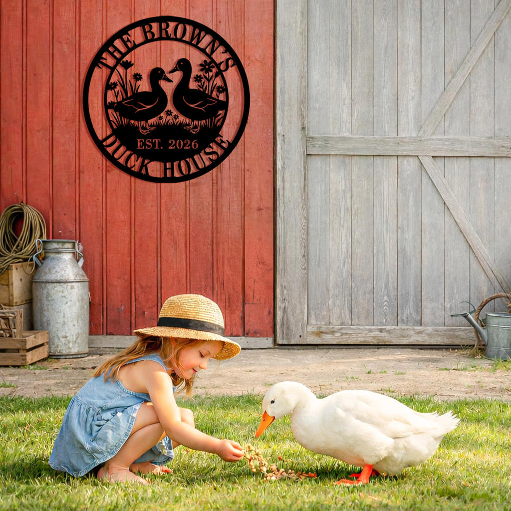 Custom Duck House Metal Sign