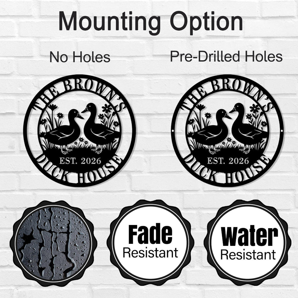 Custom Duck House Metal Sign